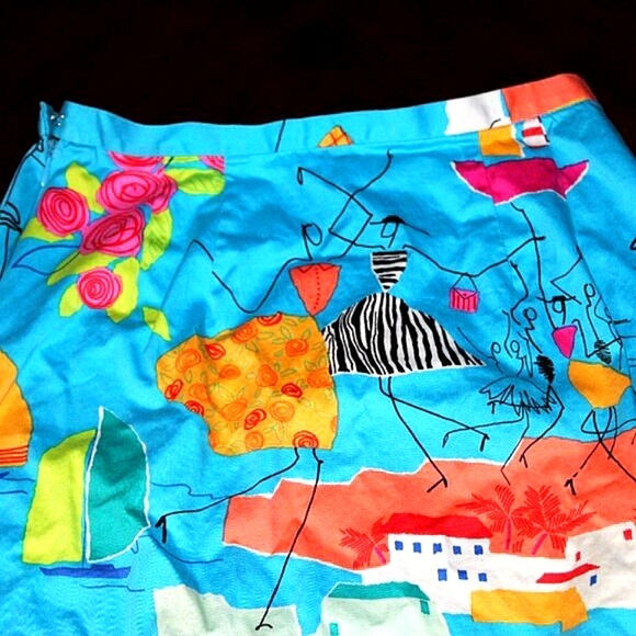 Sara Jane Whimsical Print Skirt | USA Made | Retro Style Size 2 - Picture 4 of 9